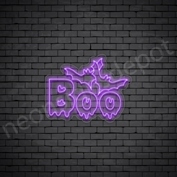 Boo-Neon-Sign-24x19-WS-C-PURPLE Purple Boo Sign