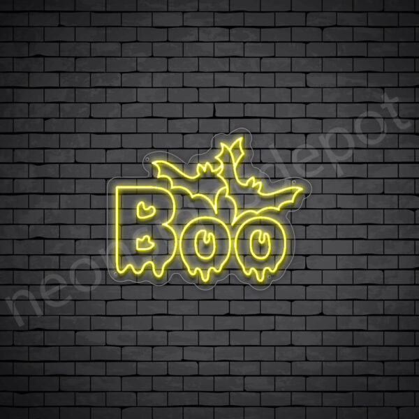 Boo-Neon-Sign-24x19-WS-C-YELLOW Yellow Boo Sign