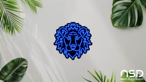 Lion V3 Neon Sign_Animals_Black_Mockup_Template01_blue Lion V3 Neon Sign_Animals_Black_Mockup_Template01_blue