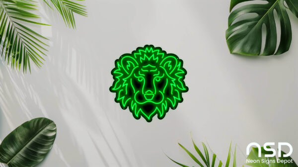 Lion V3 Neon Sign_Animals_Black_Mockup_Template01_green Lion V3 Neon Sign_Animals_Black_Mockup_Template01_green