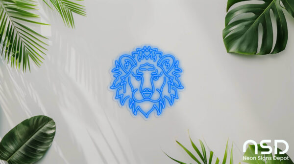 Lion V3 Neon Sign_Animals_Transparent_Mockup_Template01_blue Lion V3 Neon Sign_Animals_Transparent_Mockup_Template01_blue