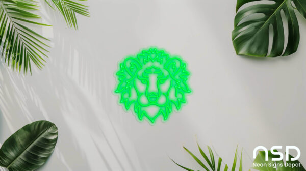 Lion V3 Neon Sign_Animals_Transparent_Mockup_Template01_green Lion V3 Neon Sign_Animals_Transparent_Mockup_Template01_green