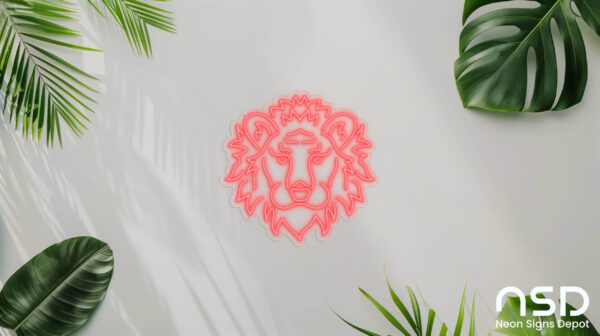 Lion V3 Neon Sign_Animals_Transparent_Mockup_Template01_red Lion V3 Neon Sign_Animals_Transparent_Mockup_Template01_red